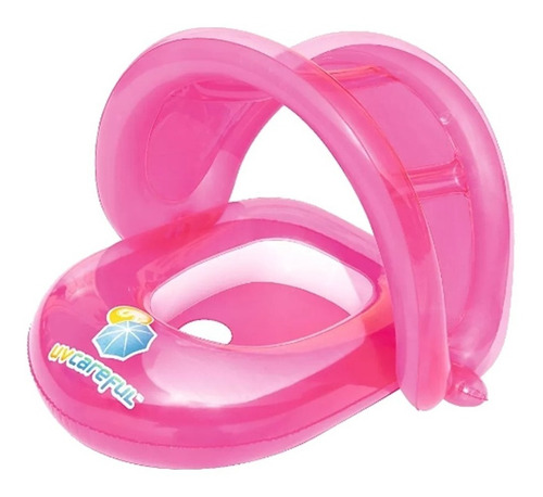 Asiento Inflable C/techo Flotador Para Bebe Bestway Bw34091 Color Celeste y Rosa