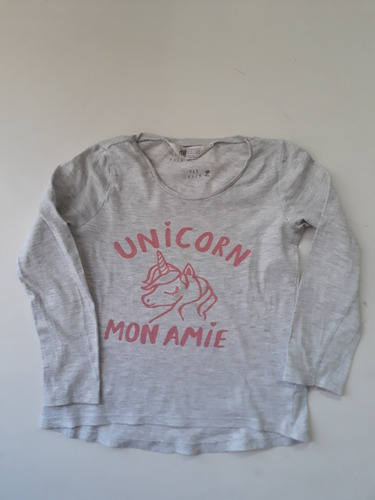 Remera Algodon Nena M/larga H&m Talle 4-6años 