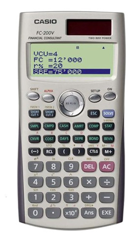 Fc-200v - Calculadora Casio Financiera Color Gris