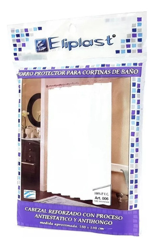 Protector Forro Cortina Baño P.v.c. Eliplast D+m Bazar Color Blanco Protecto - Forro