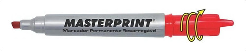 Pincel Marcador Permanente Mp 616 Recarregável - Masterprint Cor Vermelho