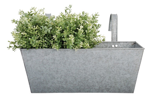 Esschert Design Macetero Rectangular Flor Balcon Zinc