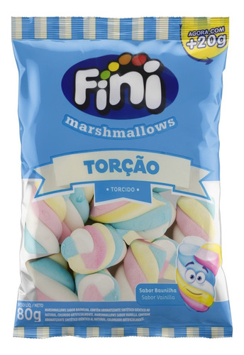 Marshmallow Baunilha Torção Fini Pacote 80g