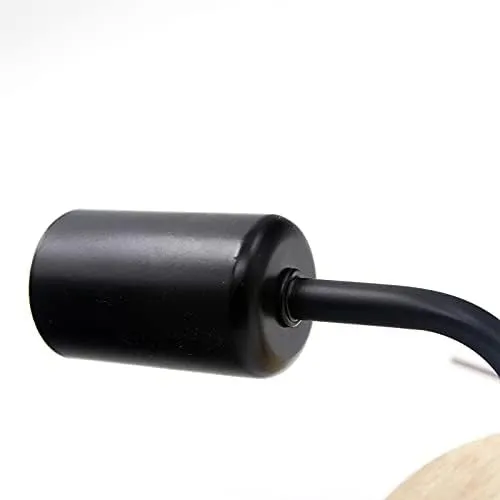 Lampara Pared Aplique Nordico Base Madera Portalámpara Metal Negro