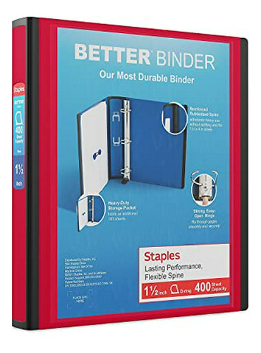 Grapas De 1  1/2 inch Mejor Vista Binders Con Anillas En D,