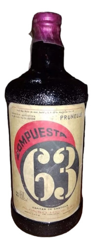 Antigua Botella De Prunelle Compuesta 63 