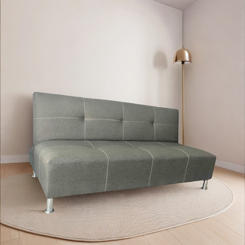 Sofa Cama Moderno Muy Cómodo Y Práctico Gris Liso