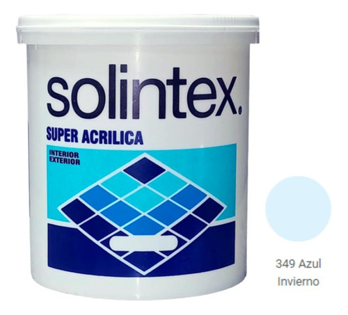 Pintura Caucho Super Acrilica Azul Invierno Solintex 1 Galon