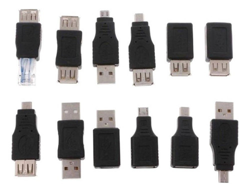 12pcs Otg Usb 2.0 A A Micro Mini Usb Rj45 Convertidor