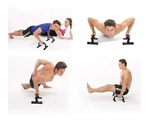 Barras paralelas: Push Up de acero con agarres acolchados y de