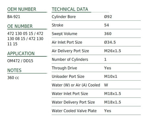 Compresor De Aire Om472 Dd15 Ba921 Freightliner Cascadia