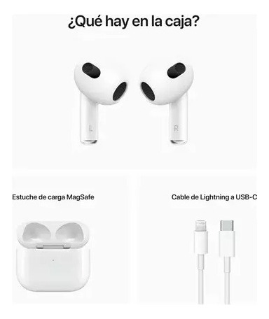 Apple Airpods 3a Generación Con Carga Inalambrica Blanco (Reacondicionado)