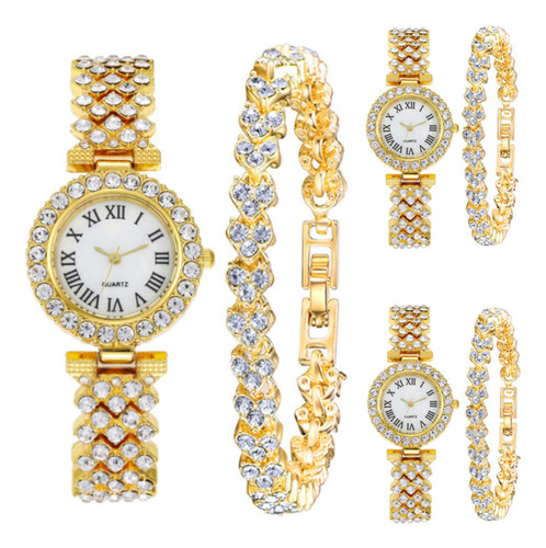 Set De 3 Relojes De Diamantes A La Moda Para Mujer Y Decorac