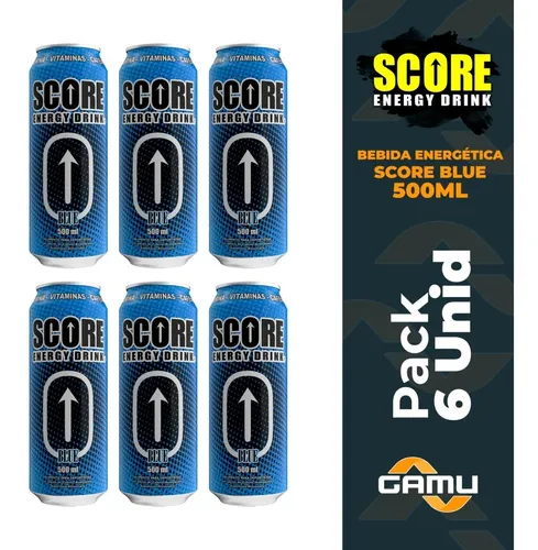 Bebida Energética Score Blue, 500ml - 6 Unidades