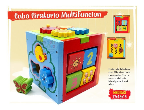 Juego Montessori Cubo Giratorio Multifuncion Estimulacion