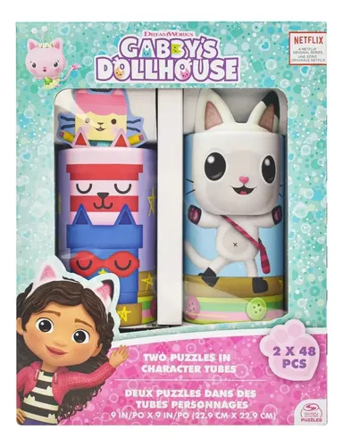 Gabbys Dollhouse 2 Rompecabezas De Tubo 48pz Spin Master | Meses sin ...