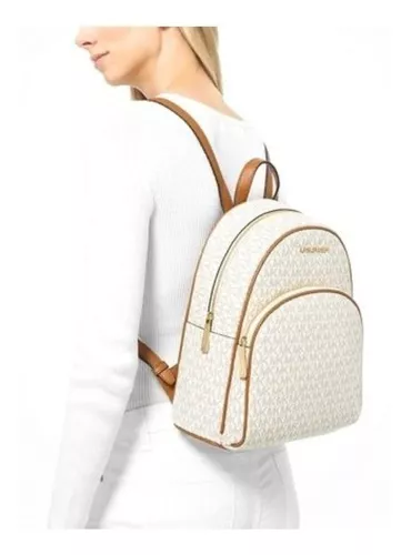 exposición Estados Unidos Solenoide Mochila Michael Kors Abbey Medium Vainilla O Café Monogramas | MercadoLibre