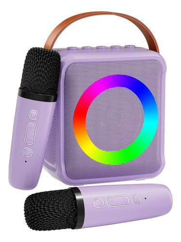 Máquina De Karaoke Mini Con Altavoz Bluetooth Y 2 Micrófonos