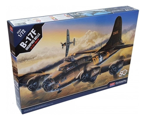Avión Bombardero Academy 12495 B17 Memphis Belle 1/72 Ww2