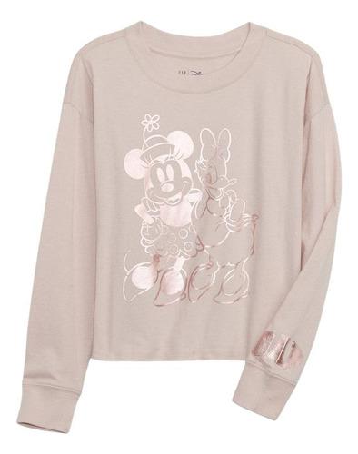 Polera Niña Gap Disney Mickey Mouse Manga Larga Beige