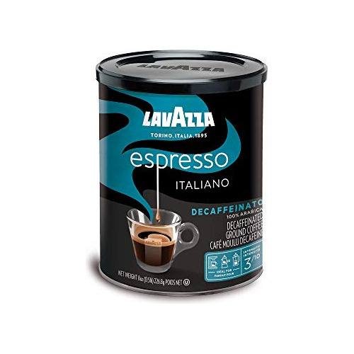 Café Molido Descafeinado Lavazza Espresso Blend 8 Oz Pack 4