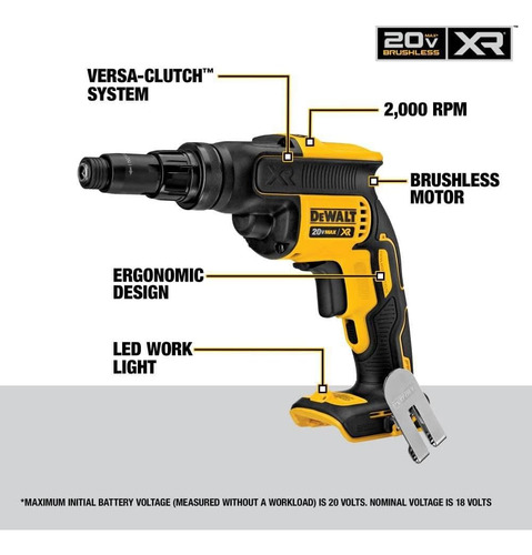 Pistola De Tornillo Xr De 20v De 20v, Versa Embrague, Par Aj