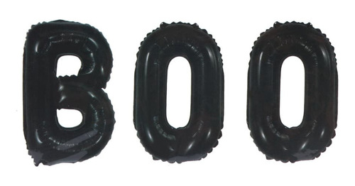 Globos Boo Halloween  Letras 40cm  Negras X1 Frase 