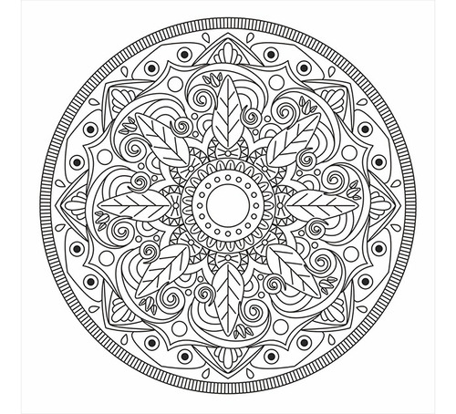 Cuadro Impreso Mandalas Para Pintar 40x40 Cms Bastidor