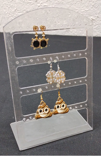 Exhibidor Aretes Placa Transparente Acrílico 19cm Lote 7pzs