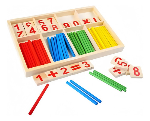 Set Matemático Infantil De Madera Didáctico Con Contadores