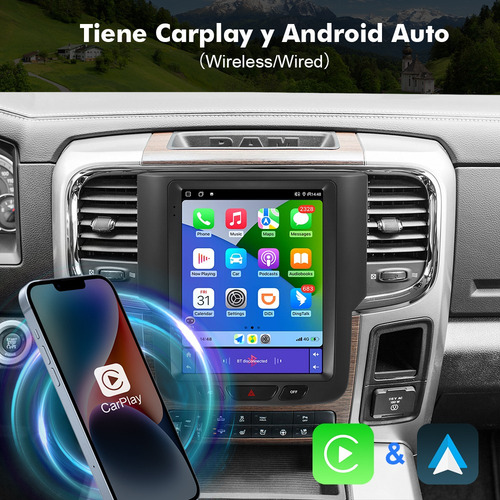 Estéreo Tesla Vertical Para Dodge Ram 1500 2014-19 A/a Auto