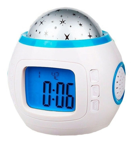 Despertador Reloj Con Alarma Proyector Estrellas Con Música