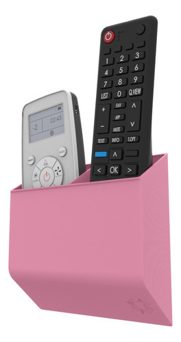 Suporte De Parede P Controle Remoto Tv Som Apple LG Samsung Cor Rosa-Barbie