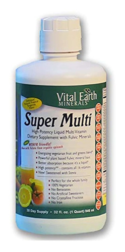 Vital Earth Minerals Super Multi Vitaminas Líquidas 32 Fl. O