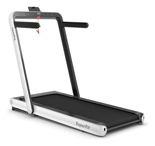 Superfit 2 In 1 Folding Treadmill W/remote App Control White
