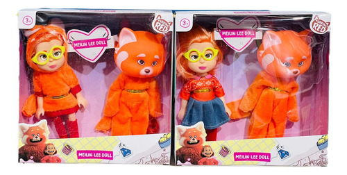 Muñecos Turning Red Panda Rojo X2 20cm