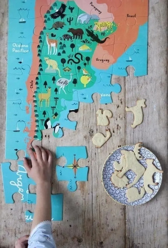 Rompecabezas Puzzle Fauna Argentina Mapa 28 Piezas