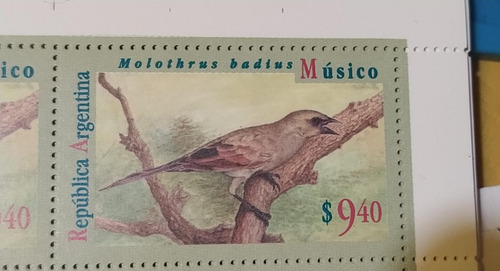 10 Sellos Mint Gj 2731 Tordo Músico - Argentina 1995