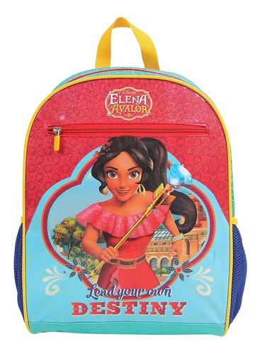 Mochila Escolar Infantil Dmw 11065 Elena Disney Cor Verde