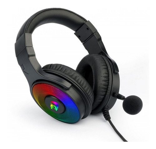 Audífonos gamer Redragon Pandora 2 negro con luz rgb LED