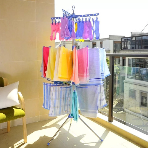 Tendedero De Ropa Plegable Rack 3 Niveles Útil Con 20 Perros