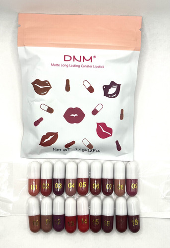 Labial Pintura De Labios Mini 18 Tonos Mate Cápsula Pigmento