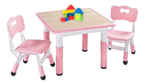 Juego De Mesa Y 2 Sillas Para Niños De 3 A 8 Años, Juego De 