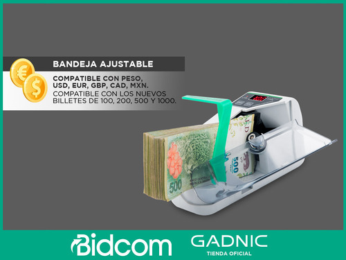 Imagen 7 de 9 de Contadora De Billetes Portatil Oficina Dinero Rapido Pesos