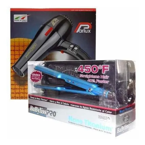 Kit Plancha Babyliss Pelo Seco Y Funda Secador Parlux 2800