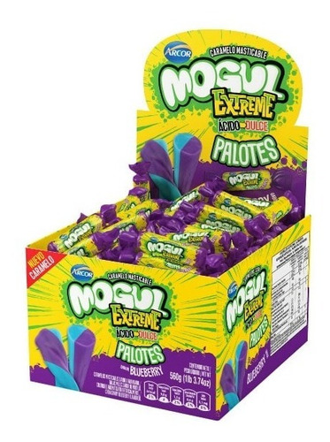 Caja Caramelos Palotes Mogul Extreme Blueberry - Lollipop