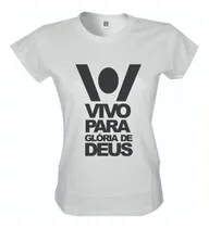 Comprar Camiseta Gospel Baby Look Feminina Vivo Para A Glória