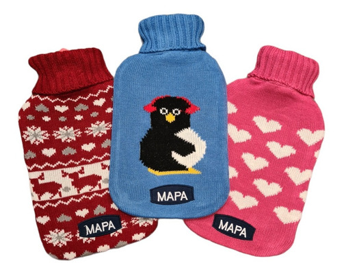 Bolsa Agua Caliente Mapa Pirelli Con Funda Tejida Fashion Pingüino