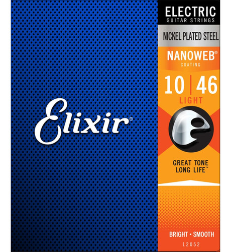 Encordoamento Elixir .010 Light Nanoweb Corda Guitarra 12052