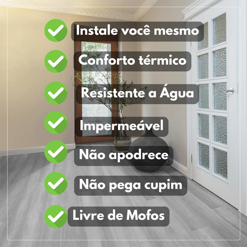 Piso Click Cor: Cinza Vinilico Clicado Textura Premium 1m²